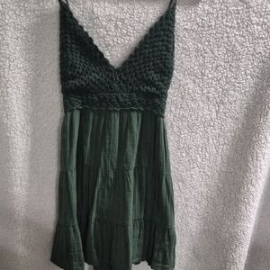 Aerie Dark Green Knit Mini Dress